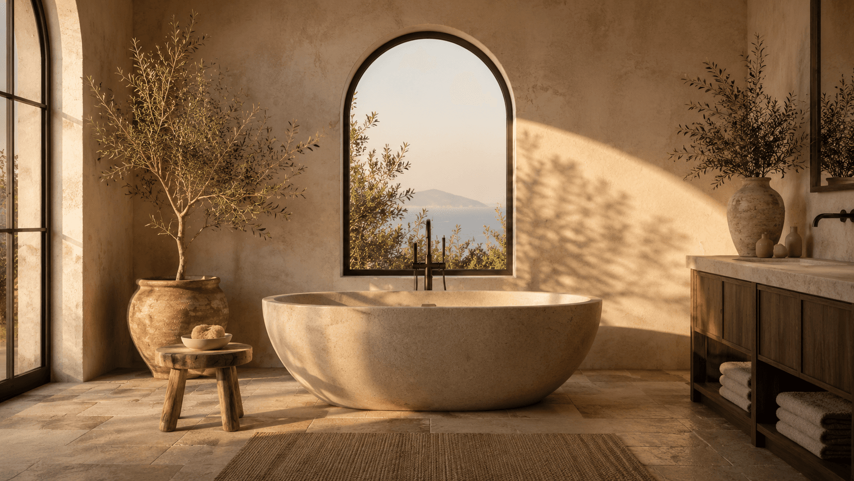 Private stone bath in the Casa Sol wellness space